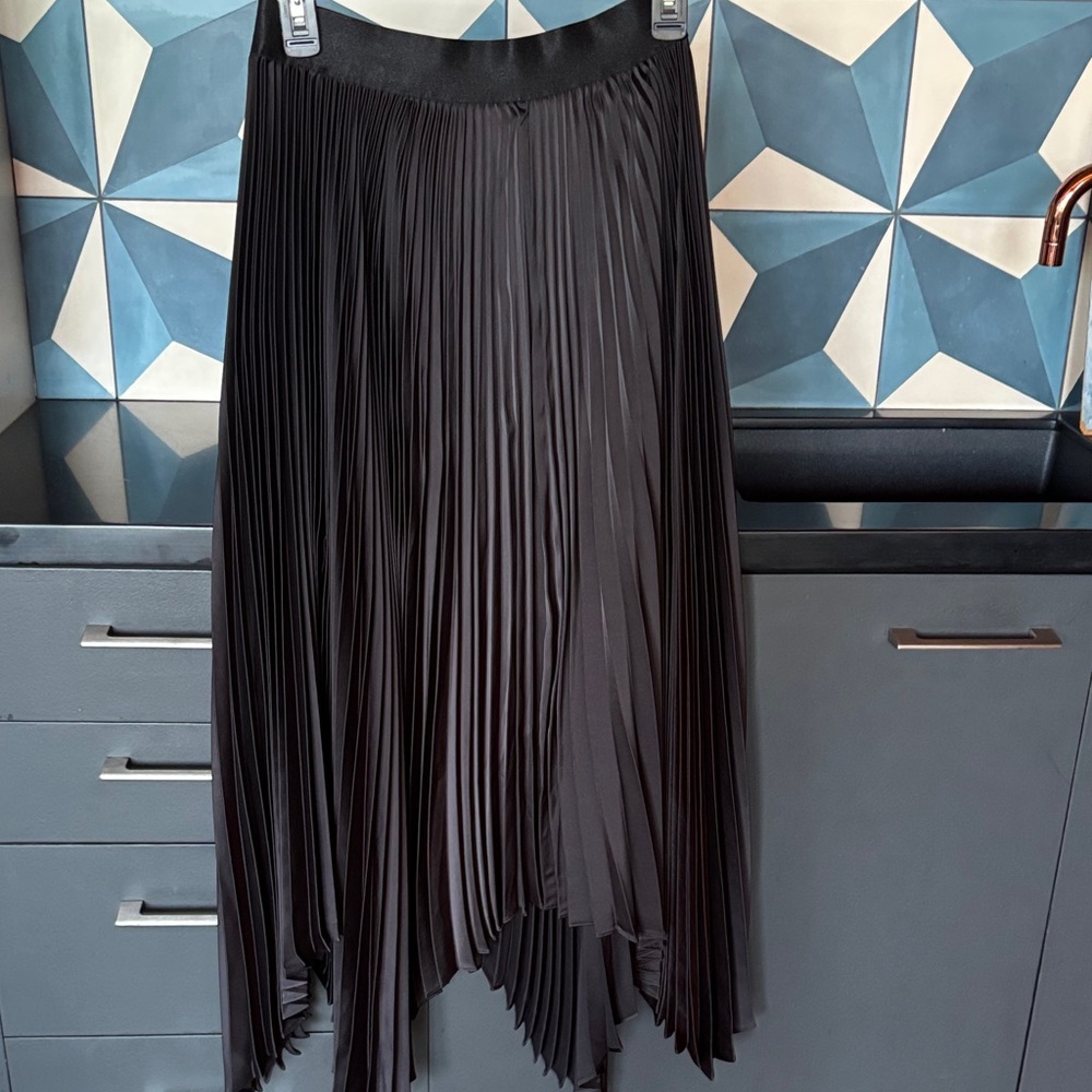 Dance & Marvel Black Pleated Midi Skirt